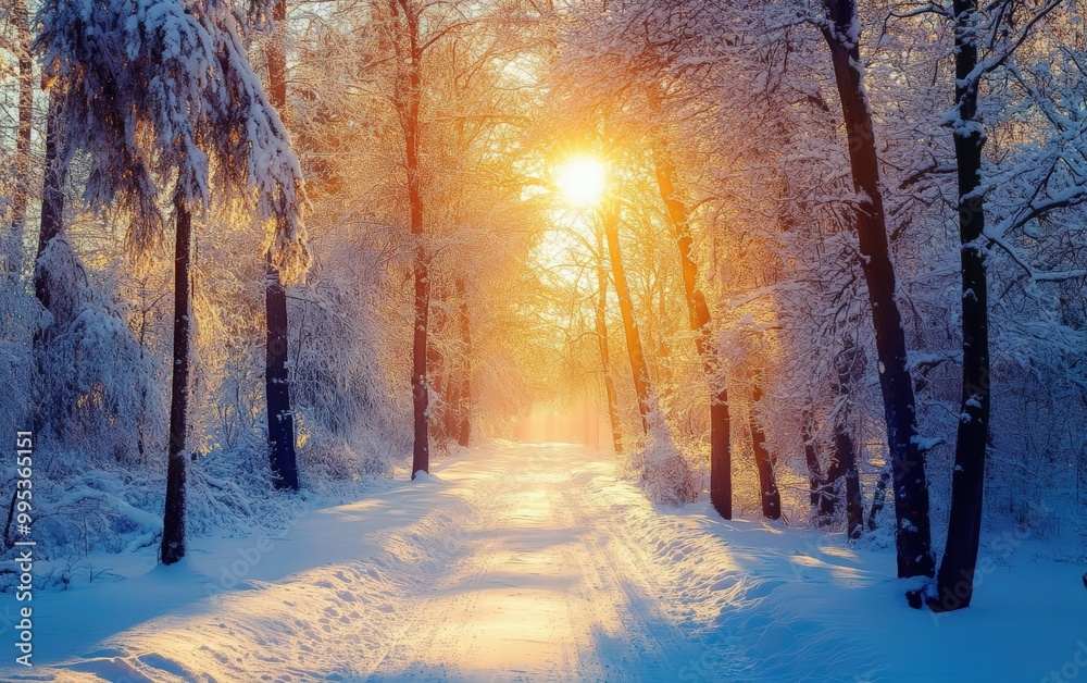 Winter landscape. Winter in forest with snow. Snow in forest Winter landscape. Winter in forest with snow. Snow in forest