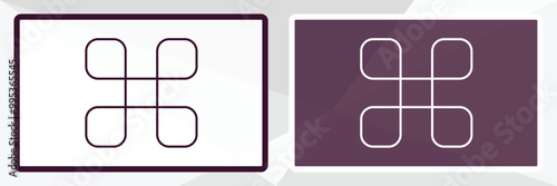 command outline icon. Linear vector from programming concept. Thin line white and black command icon isolated on white and dark background