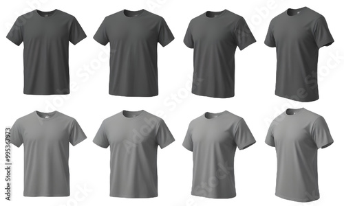 Gray t-shirts mockup with a Transparent Background