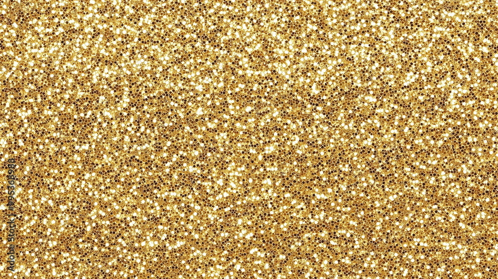 Close-up of a surface texture with densely packed golden glitter particles sparkling. Glamour, luxury, elegance, celebration, party, event, christmas, new year, year-end, advertising, card, poster bg.