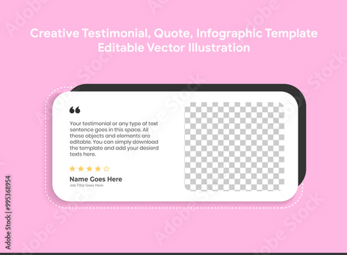 Creative Testimonial Editable Vector template, Empty speech bubbles, What our Clients Say, Quote, Review, Feedback, Infographic Template, Label, editable text box layout design, recommendation note