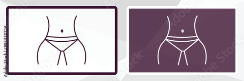 hips outline icon. Linear vector from people concept. Thin line white and black hips icon isolated on white and dark background