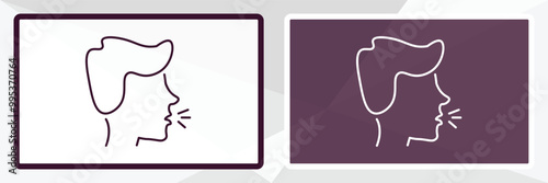 cough outline icon. Linear vector from people concept. Thin line white and black cough icon isolated on white and dark background