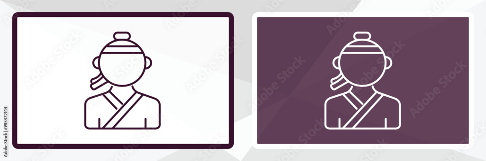 korean outline icon. Linear vector from people concept. Thin line white and black korean icon isolated on white and dark background korean outline icon. Linear vector from people concept. Thin line white and black korean icon isolated on white and dark background
