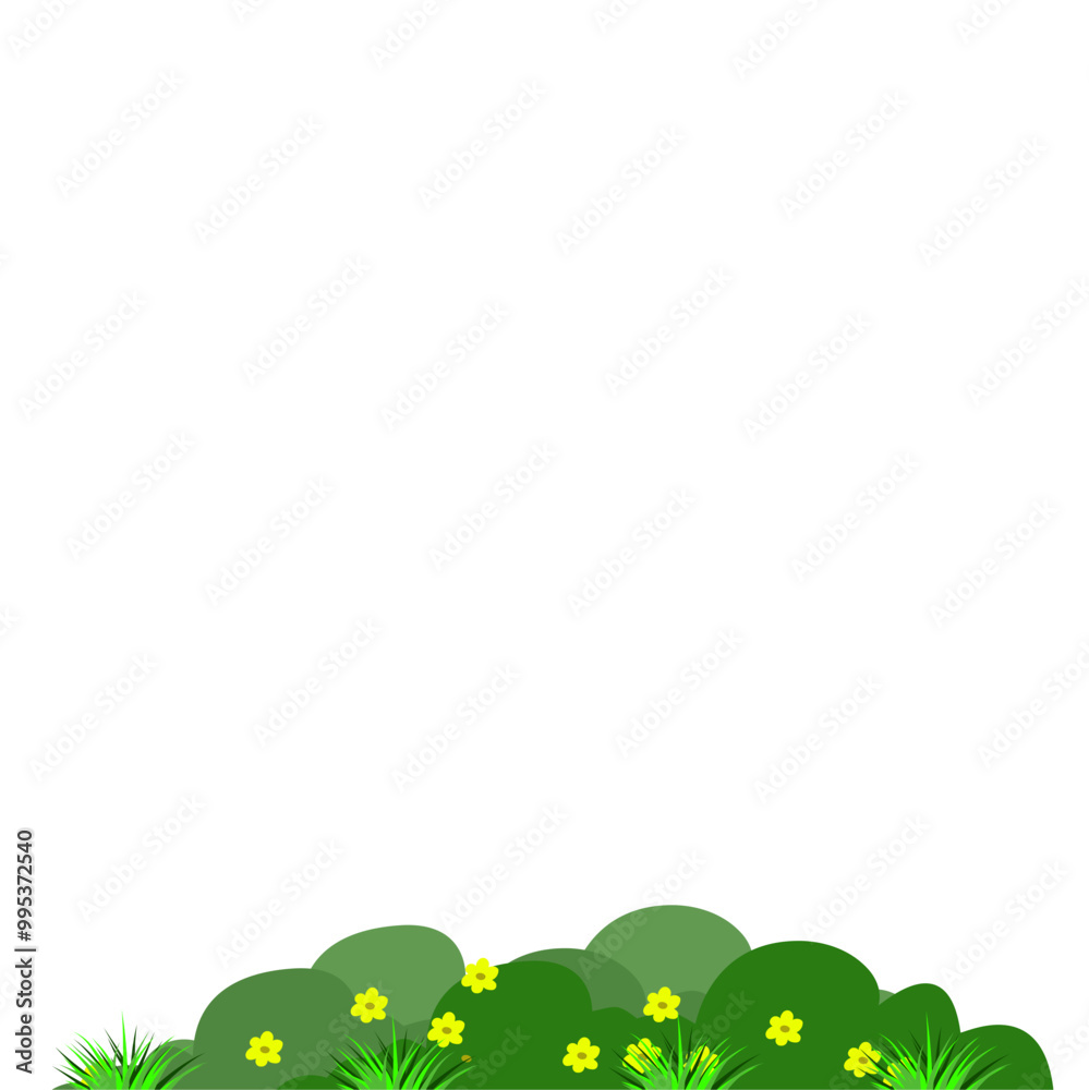 Vector Wild Bushes With Grass