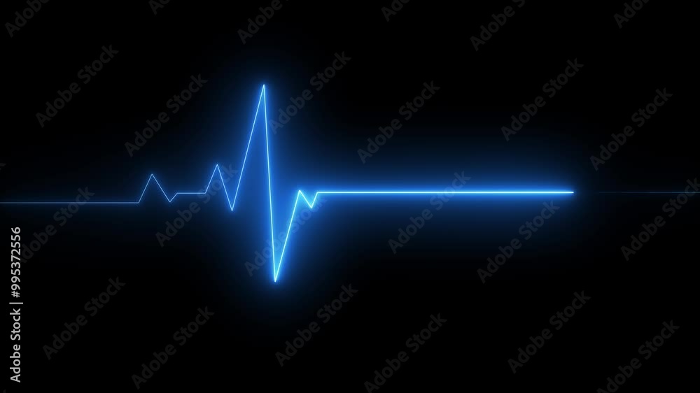 neon line heartbeat signal icon animation on a black background . neon line heartbeat signal icon animation on a black background .