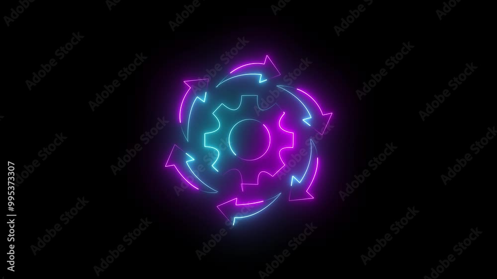 Neon Glowing Settings Gear and wrench Icon animation. Perfect for UI-UX, each icon pulsates with life in shades. Adjusting, service, setting, maintenance, repair Neon Glowing Settings Gear and wrench Icon animation. Perfect for UI-UX, each icon pulsates with life in shades. Adjusting, service, setting, maintenance, repair