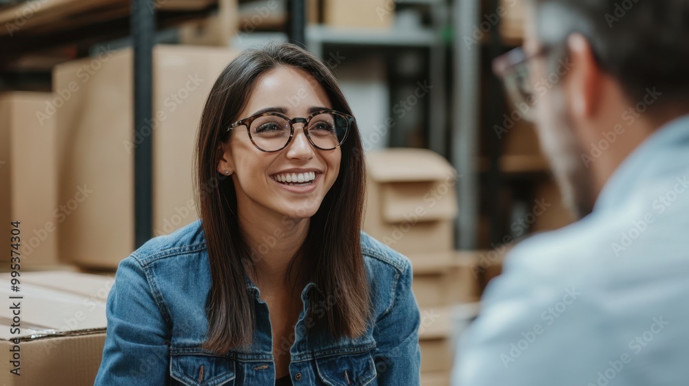 The Smiling Woman in Glasses The Smiling Woman in Glasses