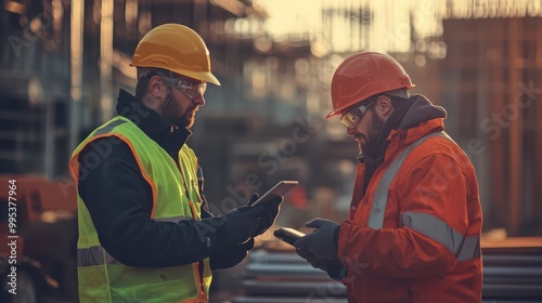 The Construction Site Workers Communicating