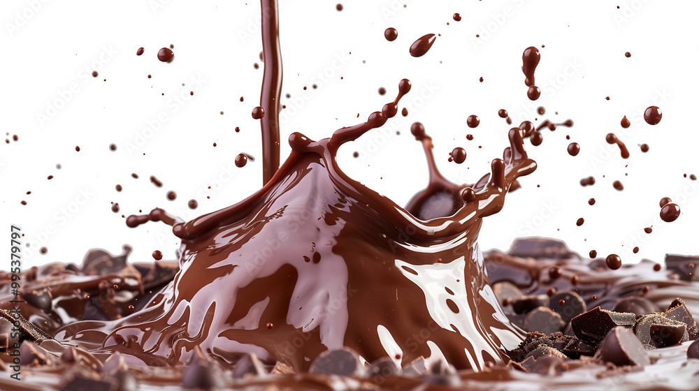 Chocolate liquid splash swirl wave isolated on transparent background, png Chocolate liquid splash swirl wave isolated on transparent background, png