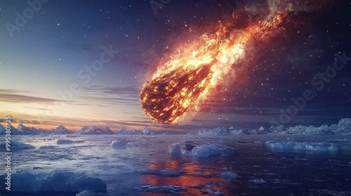An extraterrestrial meteorite is falling on the North Pole