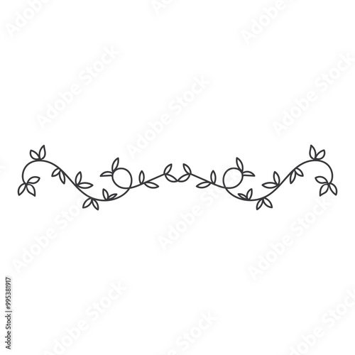 hand drawn wedding decorative elements.  floral and plant elements. Vector illustration