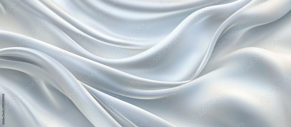 Light Gray Silk Satin Fabric Smooth Drape Flowing Waves Light Gray Silk Satin Fabric Smooth Drape Flowing Waves