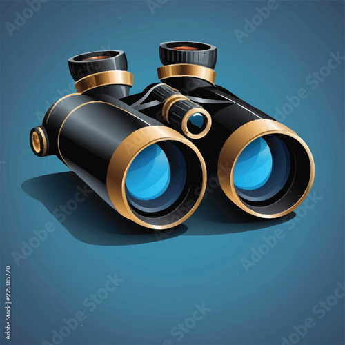 binocular on blue background