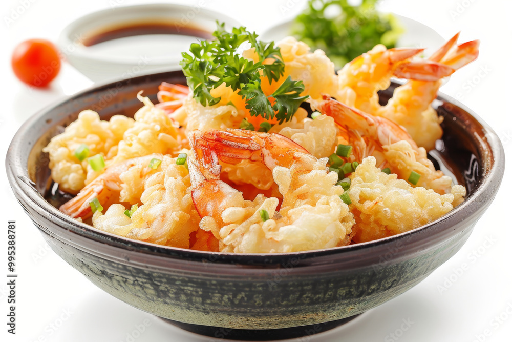 Japanese kakiage tempura with shrimp and vegetables Japanese kakiage tempura with shrimp and vegetables