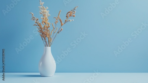 Simple Composition with Serene Blue Background: A Minimalist Visual Delight. Experience the Calm and Elegance.