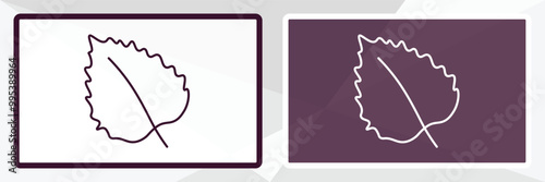 birch leaf outline icon. Linear vector from nature concept. Thin line white and black birch leaf icon isolated on white and dark background