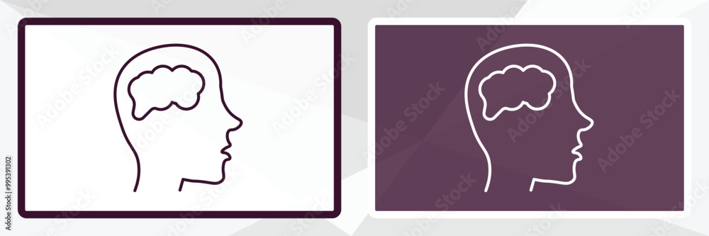 human brian outline icon. Linear vector from nature concept. Thin line white and black human brian icon isolated on white and dark background human brian outline icon. Linear vector from nature concept. Thin line white and black human brian icon isolated on white and dark background