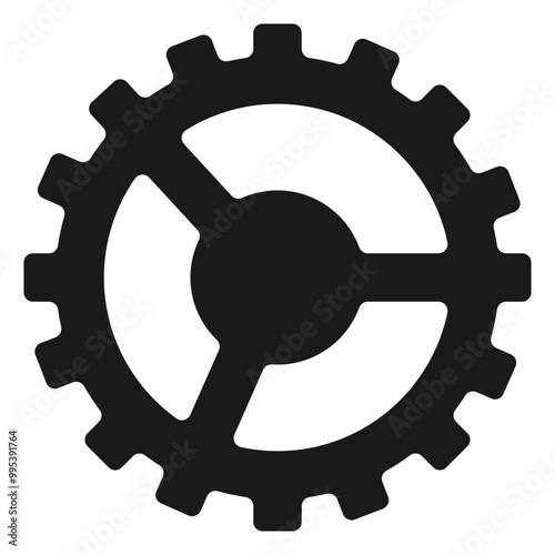 Settings vector black flat icon.