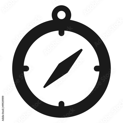 Compass vector black flat icon.