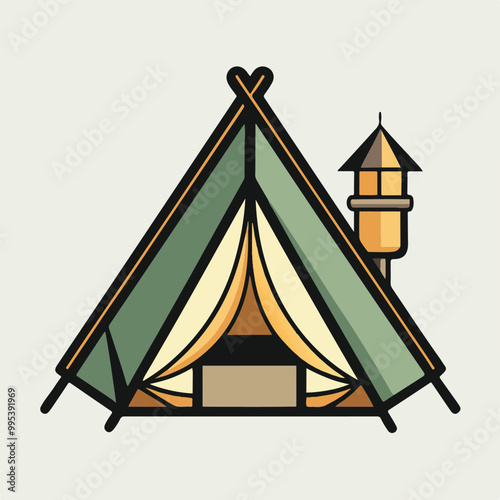 vector illustration of a camping tent
