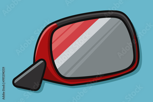 Clean Vector Illustration of a Side Mirror with Angled Perspective photo