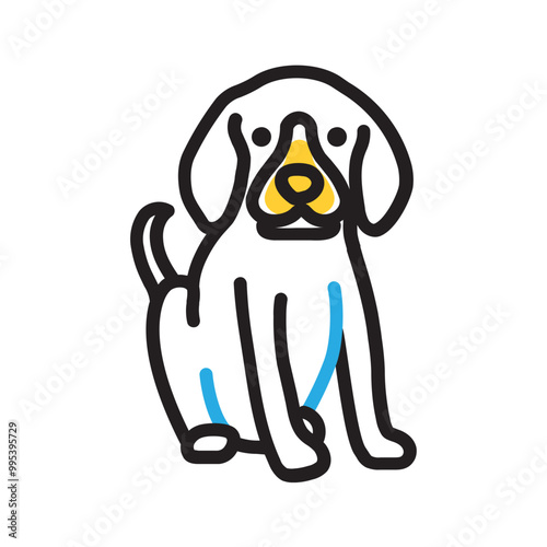 Vector multicolor icon for Dog