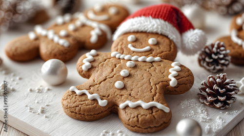 Gingerbread Man in Santa Hat