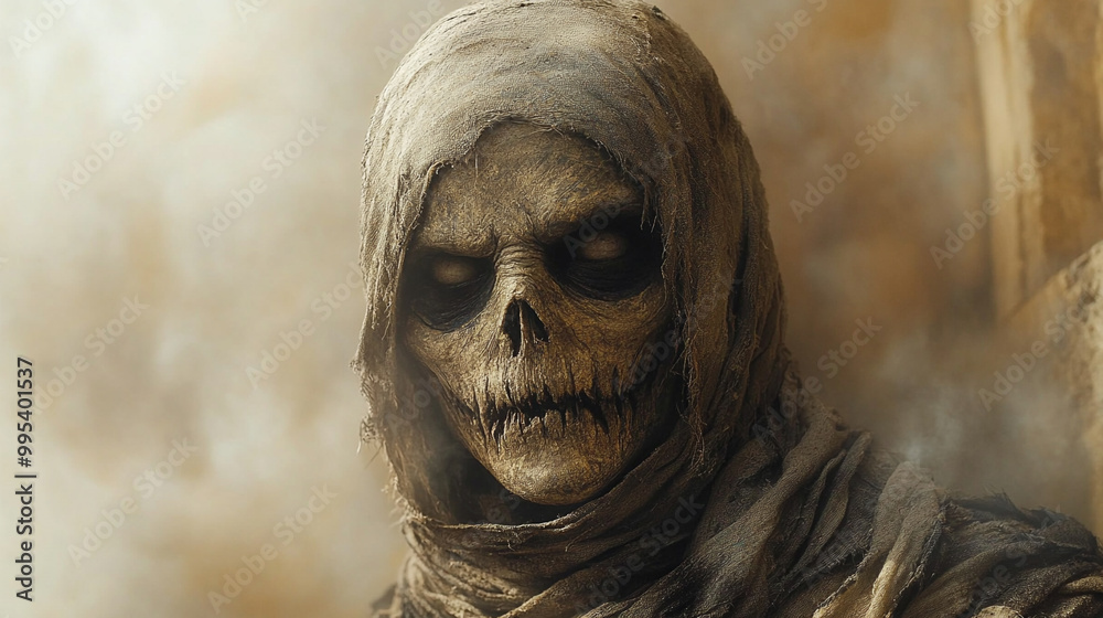 A haunting figure draped in tattered fabric, revealing a skeletal face, embodying mystery and the essence of the supernatural. A haunting figure draped in tattered fabric, revealing a skeletal face, embodying mystery and the essence of the supernatural.