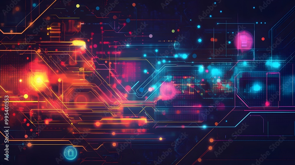 Obraz premium Abstract technological background with various technological ele. 