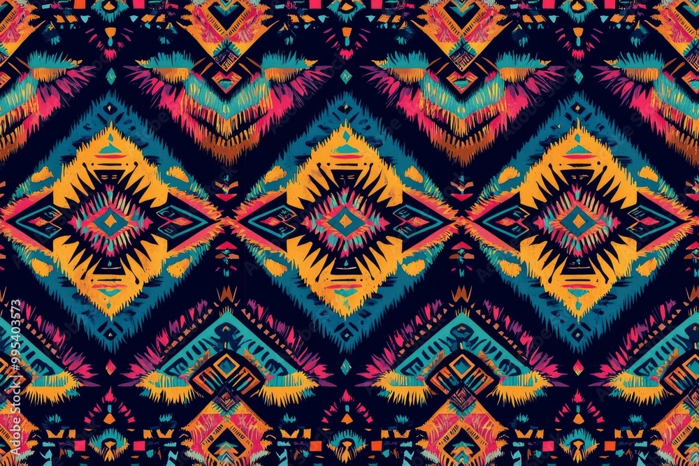 Abstract Geometric Pattern with Yellow, Blue, and Red Hues Abstract Geometric Pattern with Yellow, Blue, and Red Hues