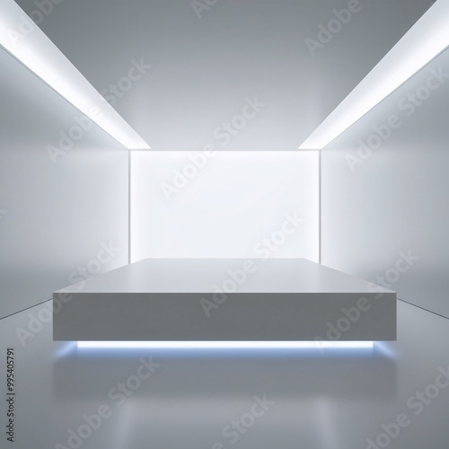 Wallpaper Mural An empty room with a square platform for product display  Torontodigital.ca