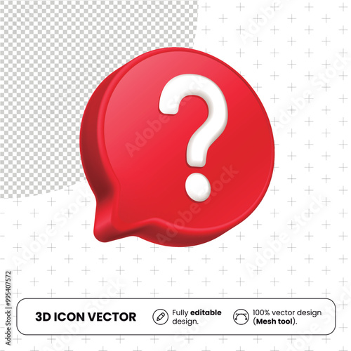 Question mark with 3D speech bubble