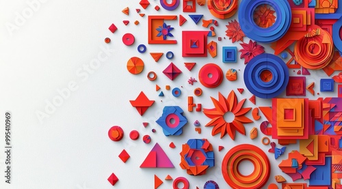 Colorful Geometric Shapes in Abstract Composition