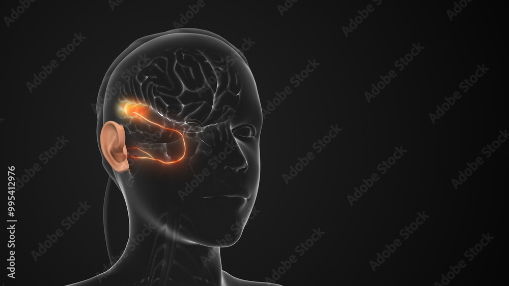 Fototapeta premium The Auditory Pathway Carries Sensory Hearing Information