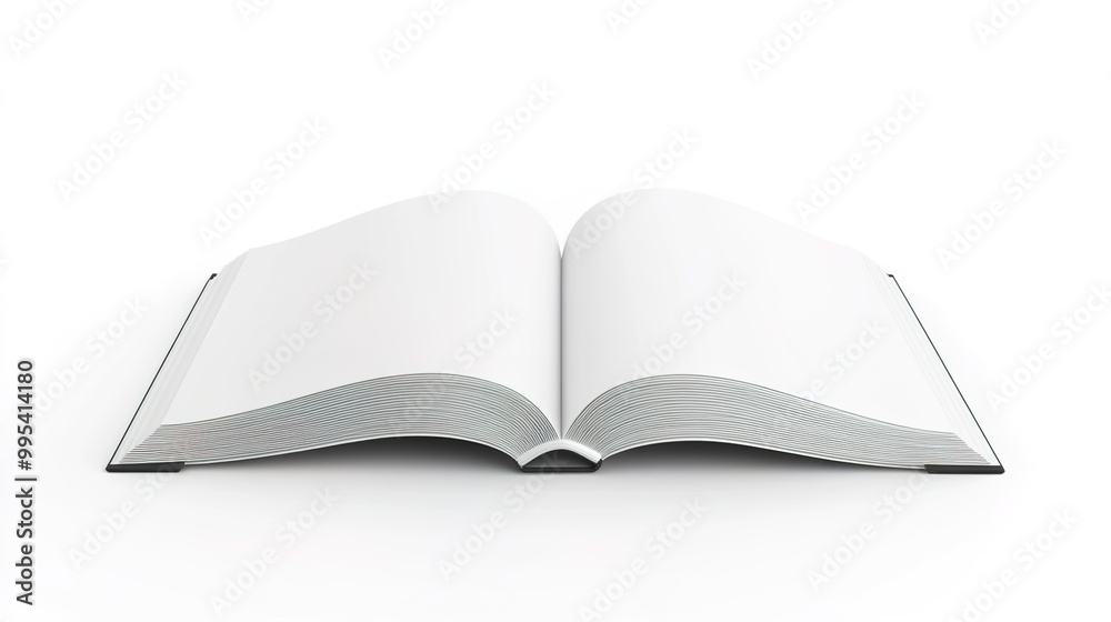 3D rendering of an open book with blank pages on a white background. Book mockup template for design and presentation 3D rendering of an open book with blank pages on a white background. Book mockup template for design and presentation