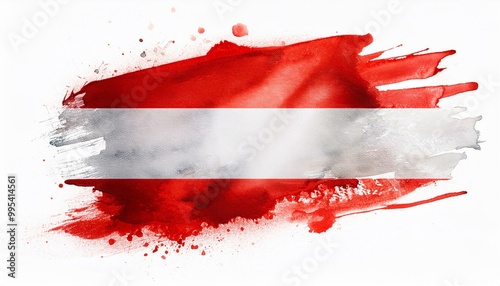 水彩画のオーストリアの国旗(Watercolor Austria flag.)
