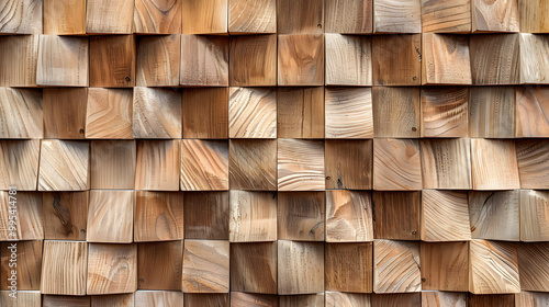 Fototapeta Naklejka Na Ścianę i Meble -  wooden acoustic panels wall texture , seamless pattern. Generative AI.