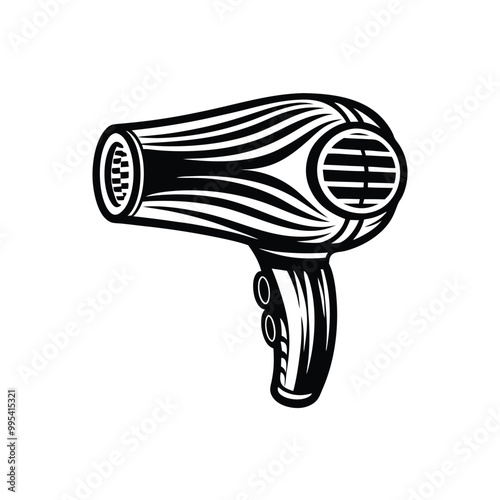 Hair dryer vector silhouette