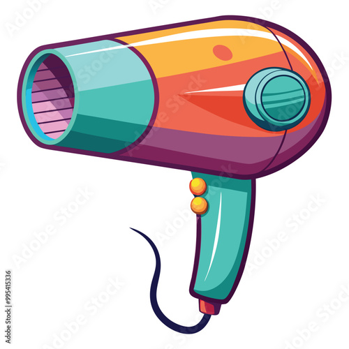 Hair dryer vector illustration isolated on a white background