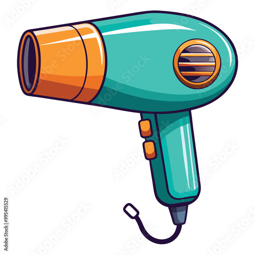 Hair dryer vector illustration isolated on a white background