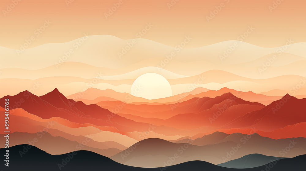 Fototapeta premium mountains landscape. landscape in watercolor style