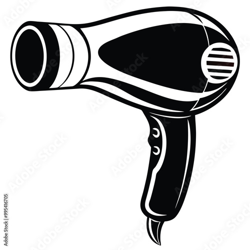 Hair dryer vector silhouette