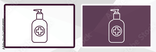 desinfectant outline icon. Linear vector from health and medical concept. Thin line white and black desinfectant icon isolated on white and dark background