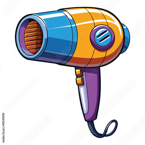 Hair dryer vector illustration isolated on a white background