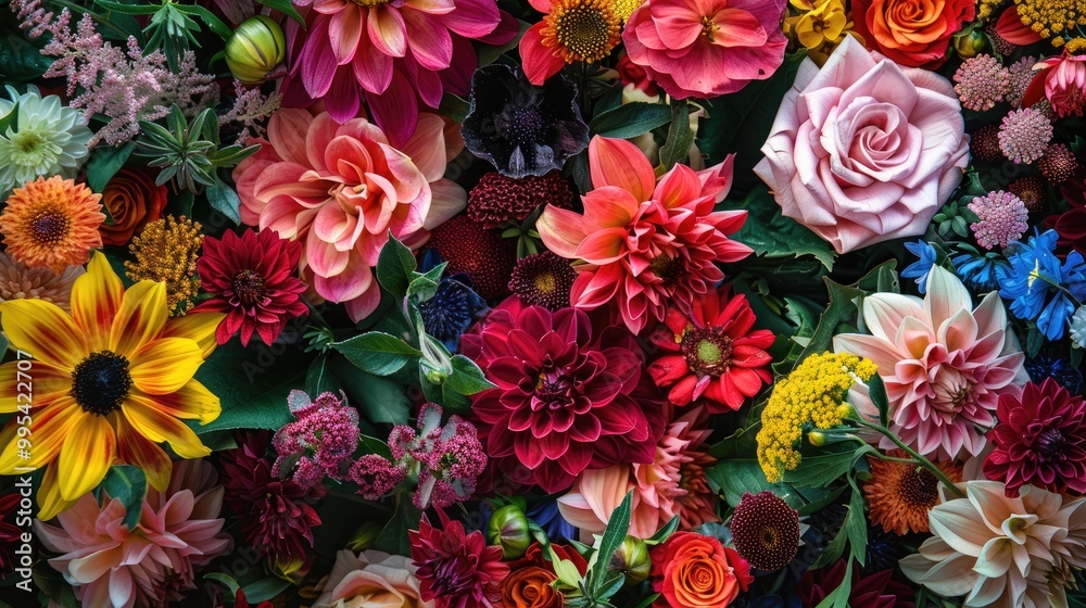 Various flowers combined display vibrant beauty Various flowers combined display vibrant beauty