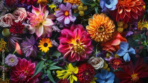 Fototapeta Naklejka Na Ścianę i Meble -  Various flowers combined display vibrant beauty