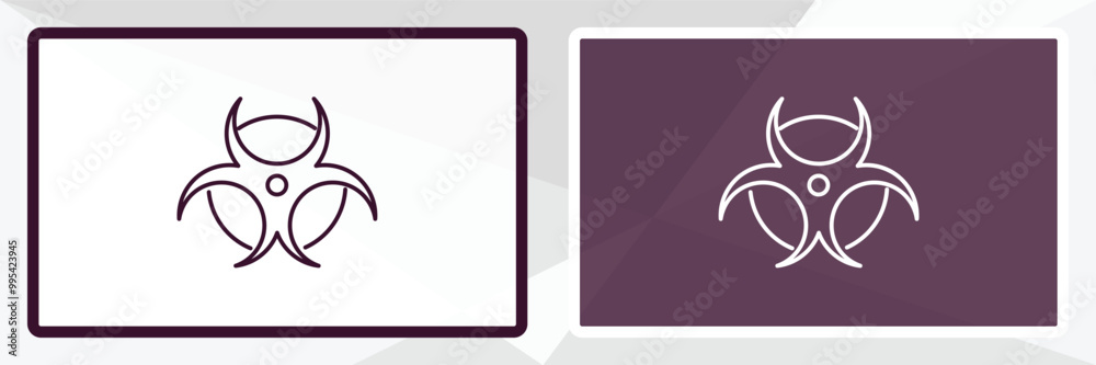 biological warning outline icon. Linear vector from medical concept. Thin line white and black biological warning icon isolated on white and dark background biological warning outline icon. Linear vector from medical concept. Thin line white and black biological warning icon isolated on white and dark background