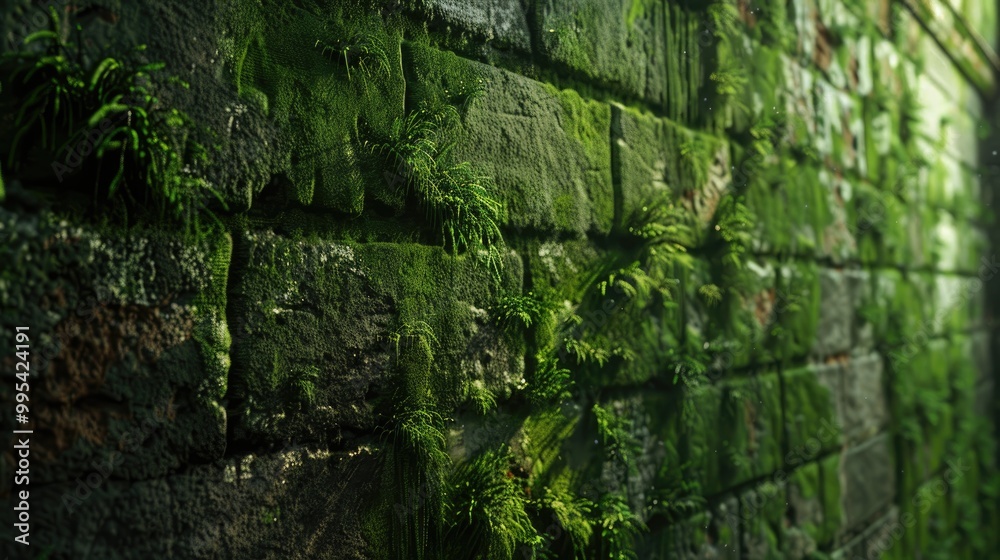 Wall covered in moss Wall covered in moss
