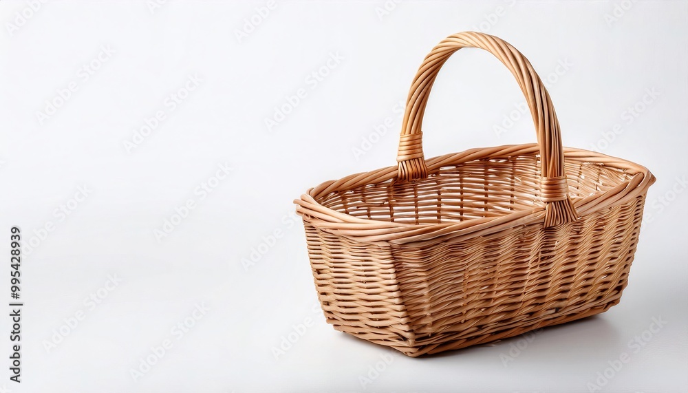 Brown Wicker is a method of weaving used to make products such as furniture and baskets and is the oldest furniture making method known to history. Isolated on white background with copy space Brown Wicker is a method of weaving used to make products such as furniture and baskets and is the oldest furniture making method known to history. Isolated on white background with copy space
